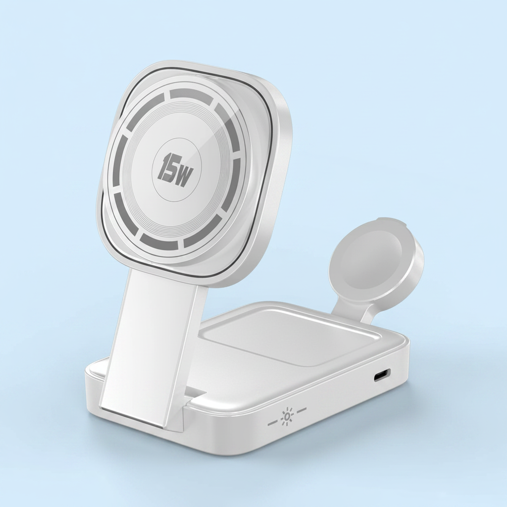 3-in-1 Wireless Charger White – Light Blue 1:1