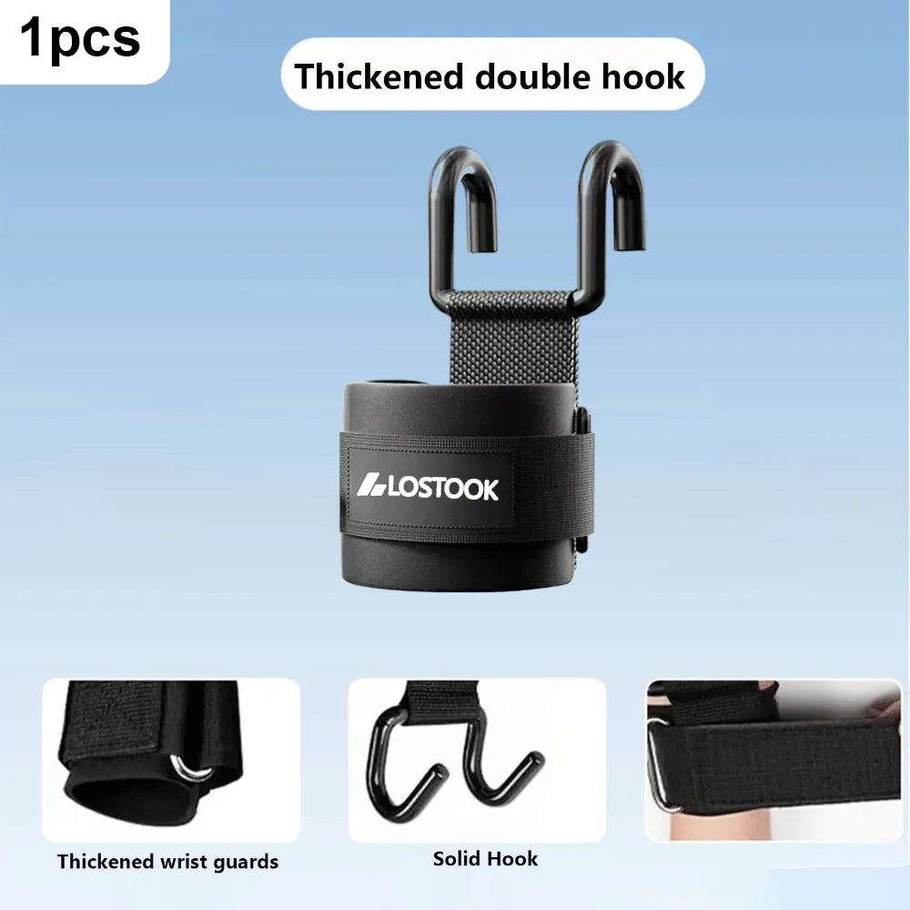 Weightlifting Wrist Straps - Pull-Up Assist Hooks (2 Pack)