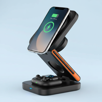 3-in-1 Wireless Charger Black 1 – Light Blue 1:1
