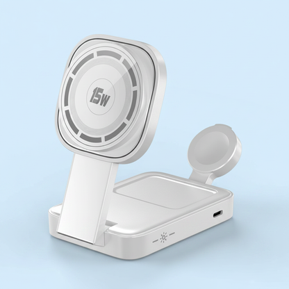 3-in-1 Wireless Charger White – Light Blue 1:1