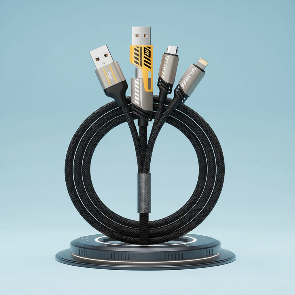 4 in 1 Multi-Port Fast Charging Cable – Light Blue 1:1