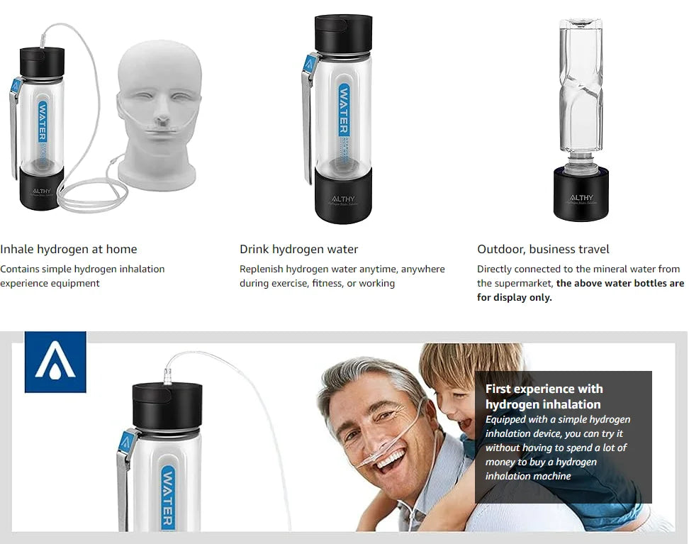 Hydrogen Water Generator Bottle | ALTHY DuPont PEM SPE 420ml – Yarra Essentials