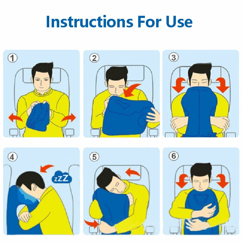 Inflatable Travel Pillow -Neck Support for Flights & Road Trips