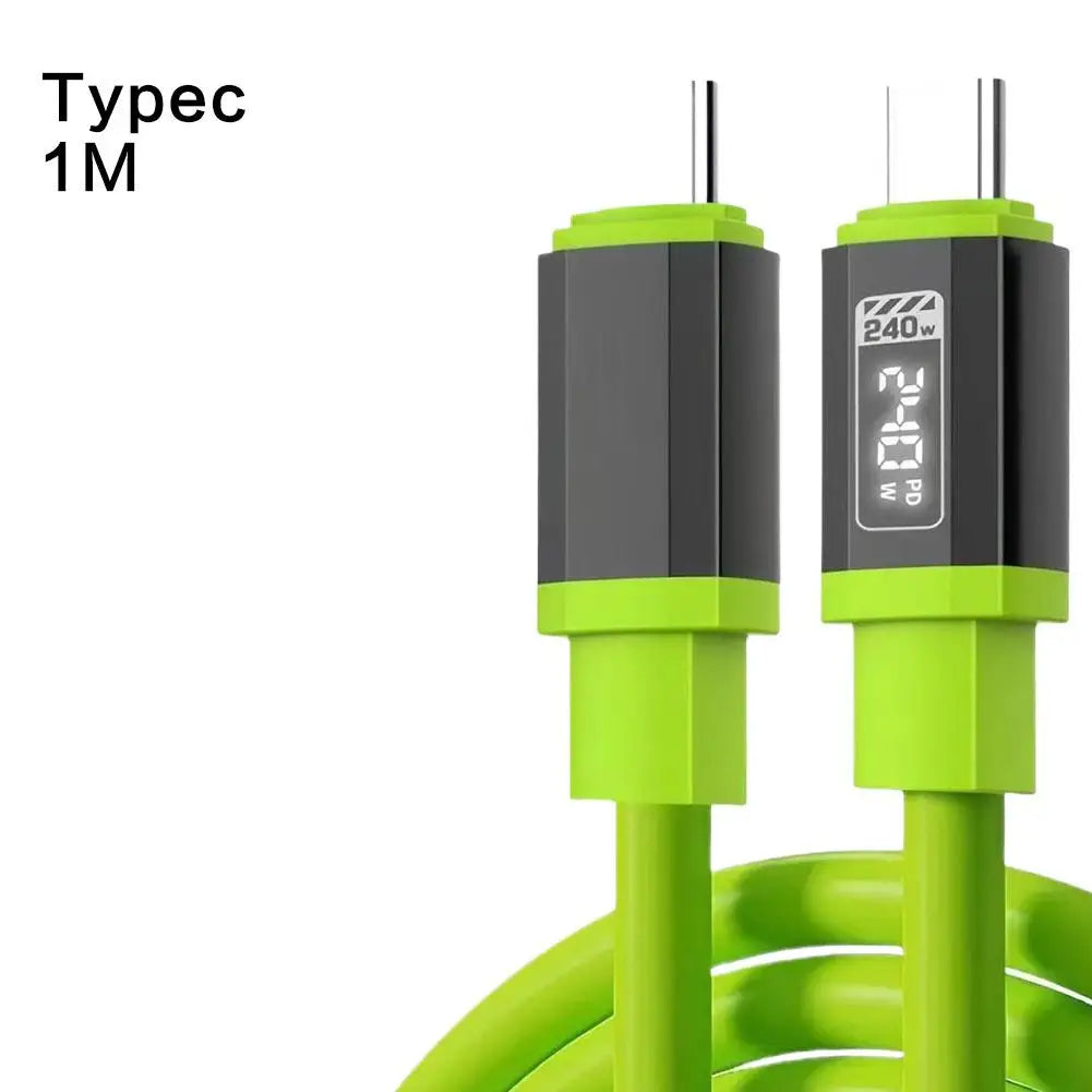 240W Fast Charging USB to Type-C, Type-C to Type-C Data Cable, For Huawei Xiaomi Samsung OPPO VIVO(No digital display)