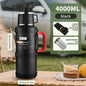 Large Stainless Steel Vacuum Thermos Flask – Double Walled Insulated Bottle for Hot & Cold Drinks