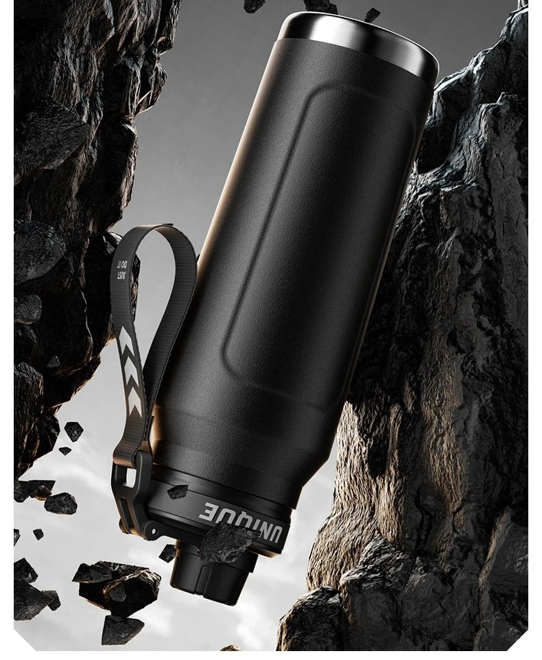 Insulated Water Bottle with Handle – Stainless Steel Vacuum Flask for Outdoor Sports
