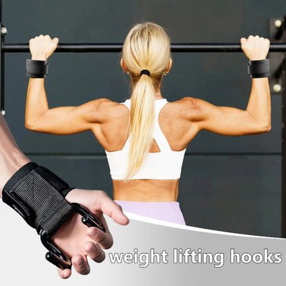 Weightlifting Wrist Straps - Pull-Up Assist Hooks (2 Pack)