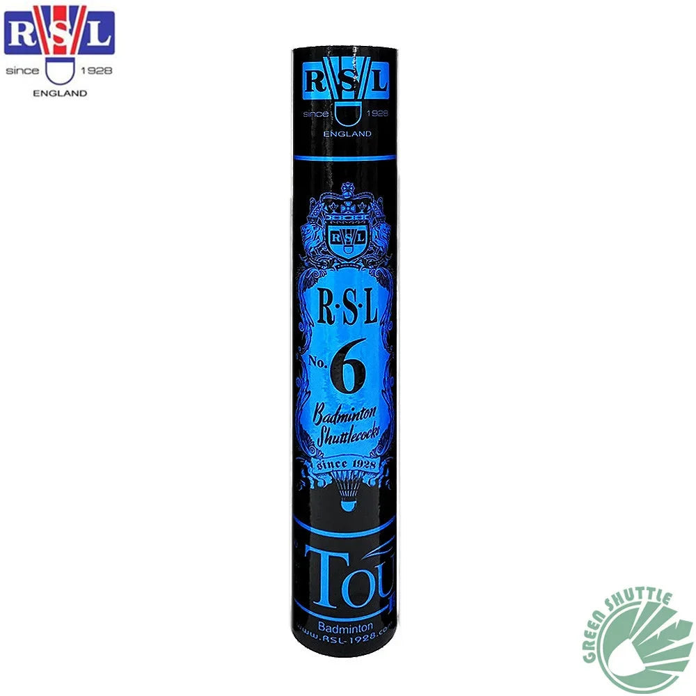 RSL badminton shuttlecock packaging on a white background