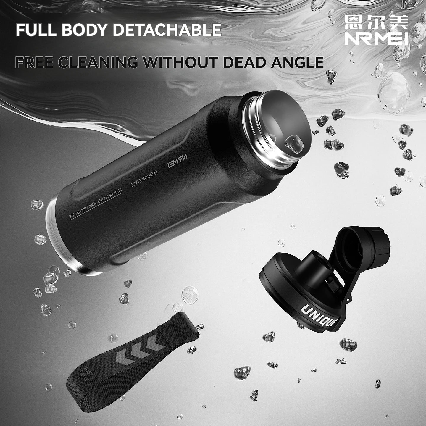 Insulated Water Bottle with Handle – Stainless Steel Vacuum Flask for Outdoor Sports