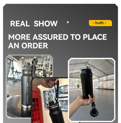 Insulated Water Bottle with Handle – Stainless Steel Vacuum Flask for Outdoor Sports