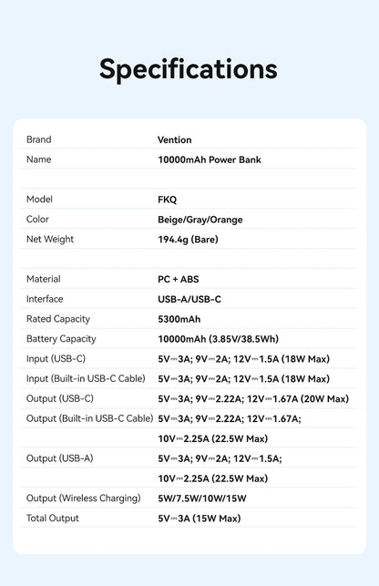 Magnetic Power Bank 10000mAh – 22.5W Wireless Fast Charger for iPhone