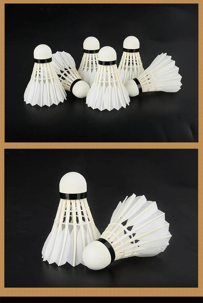 Set of badminton shuttlecocks on a black background