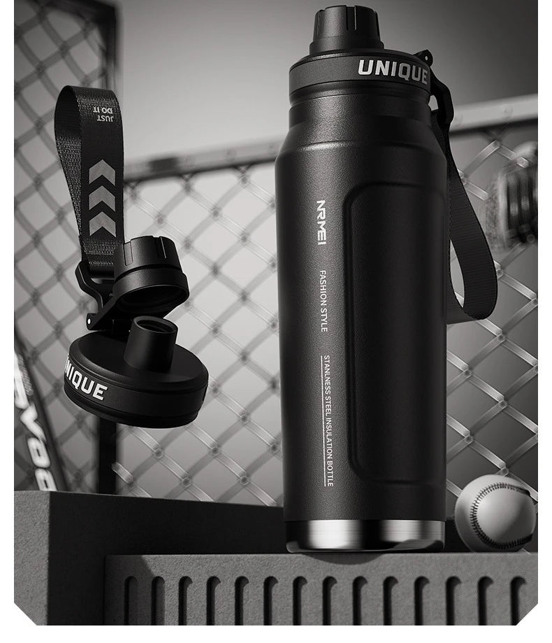 Insulated Water Bottle with Handle – Stainless Steel Vacuum Flask for Outdoor Sports