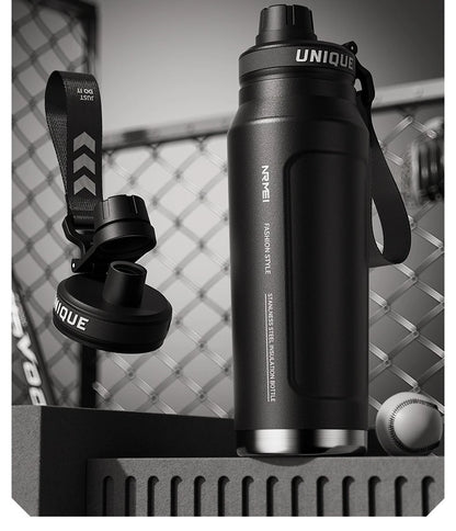 Insulated Water Bottle with Handle – Stainless Steel Vacuum Flask for Outdoor Sports