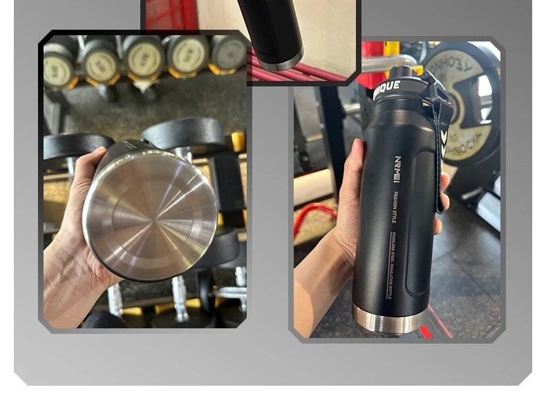 Insulated Water Bottle with Handle – Stainless Steel Vacuum Flask for Outdoor Sports