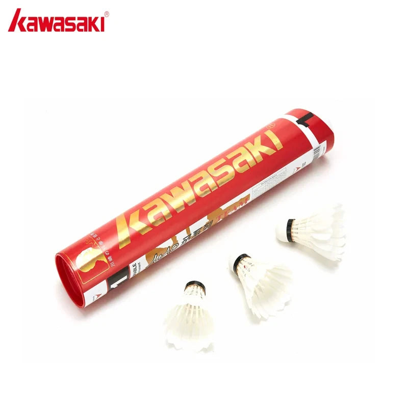 A tube of Kawasaki Team 1 Shuttlecock with 3 loose white shuttlecocks