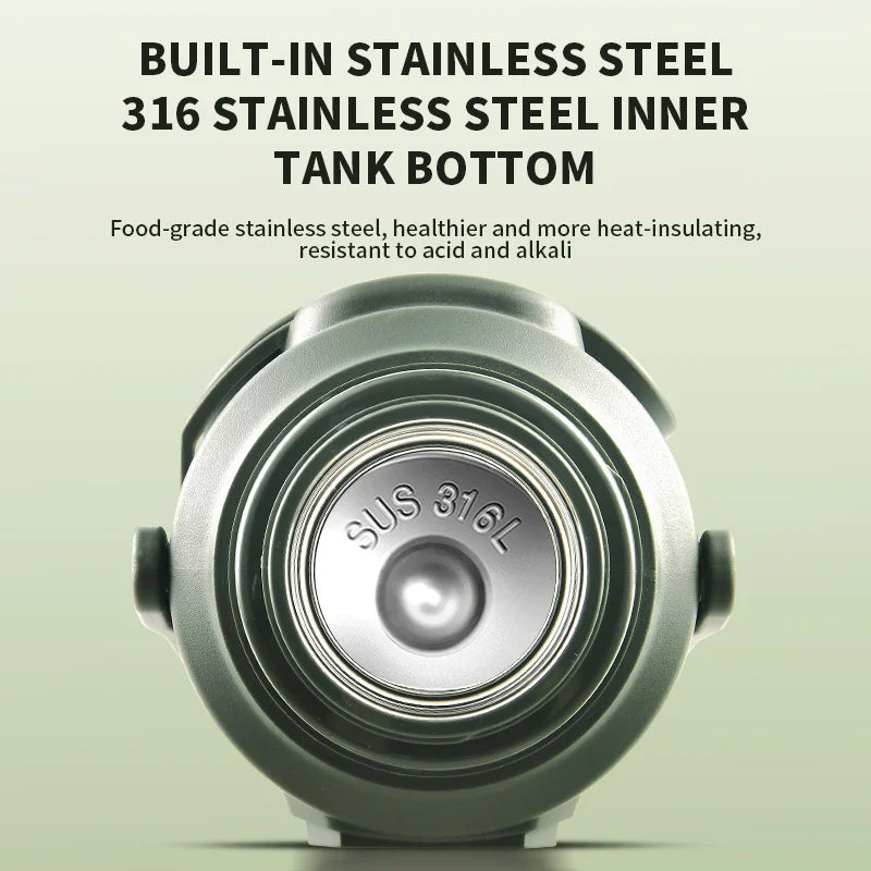 Large Stainless Steel Vacuum Thermos Flask – Double Walled Insulated Bottle for Hot & Cold Drinks