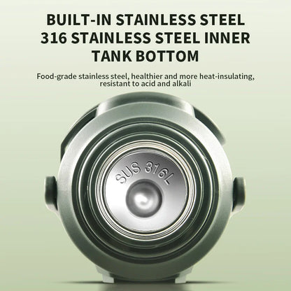 Large Stainless Steel Vacuum Thermos Flask – Double Walled Insulated Bottle for Hot & Cold Drinks
