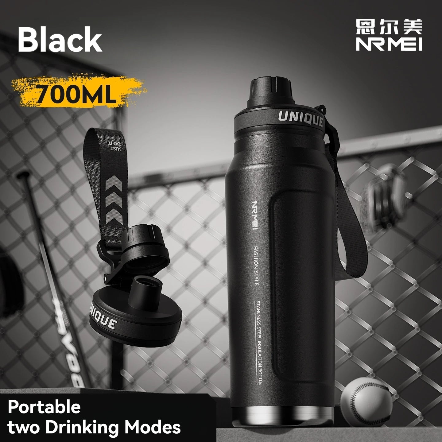 Insulated Water Bottle with Handle – Stainless Steel Vacuum Flask for Outdoor Sports