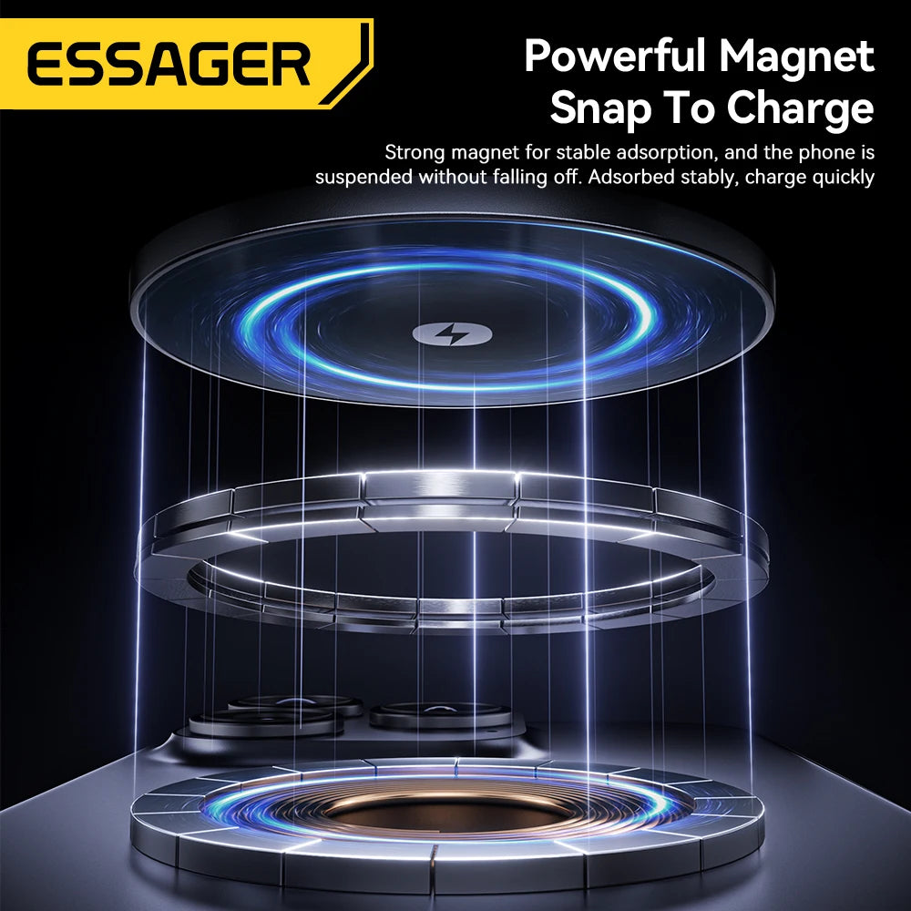 Essager 3-in-1 Wireless Charger Stand 15W – MagSafe Compatible for iPhone, Apple Watch & AirPods