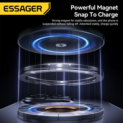 Essager 3-in-1 Wireless Charger Stand 15W – MagSafe Compatible for iPhone, Apple Watch & AirPods