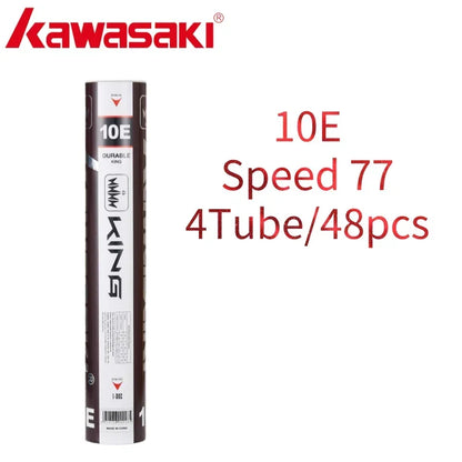 Kawasaki King Series 8E/10E Club & Training Badminton Shuttlecocks – Goose Feather, Speed 76/77