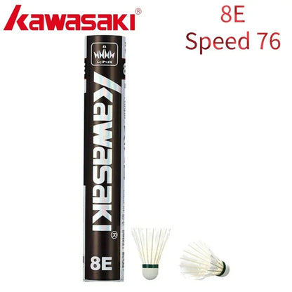 Kawasaki King Series 8E/10E Club & Training Badminton Shuttlecocks – Goose Feather, Speed 76/77