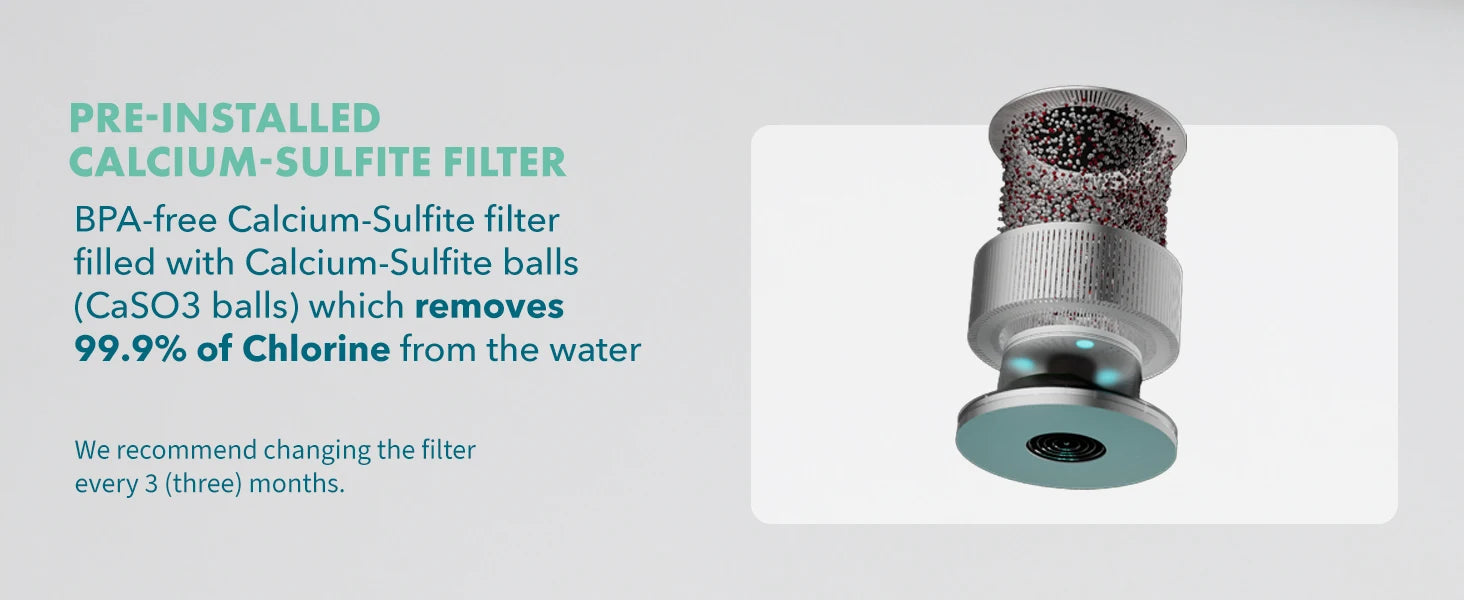Calcium-sulfite filter with text on a gray background