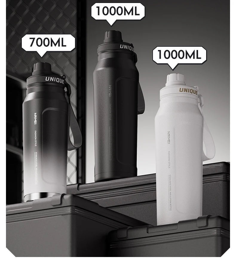 Insulated Water Bottle with Handle – Stainless Steel Vacuum Flask for Outdoor Sports