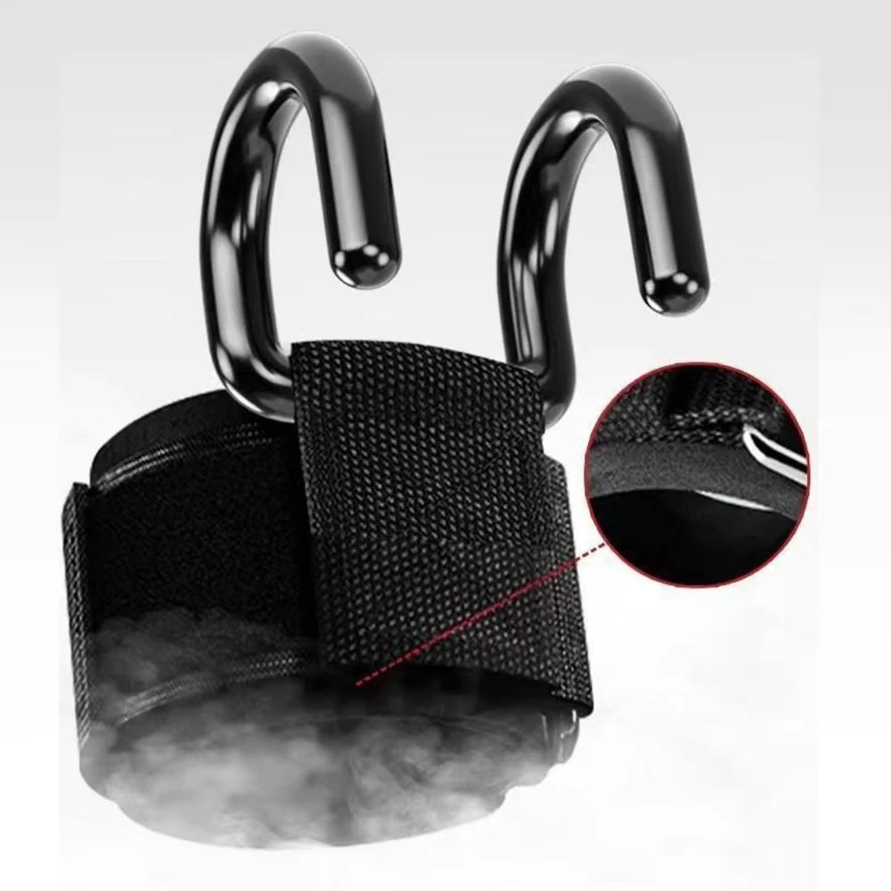 Weightlifting Wrist Straps - Pull-Up Assist Hooks (2 Pack)