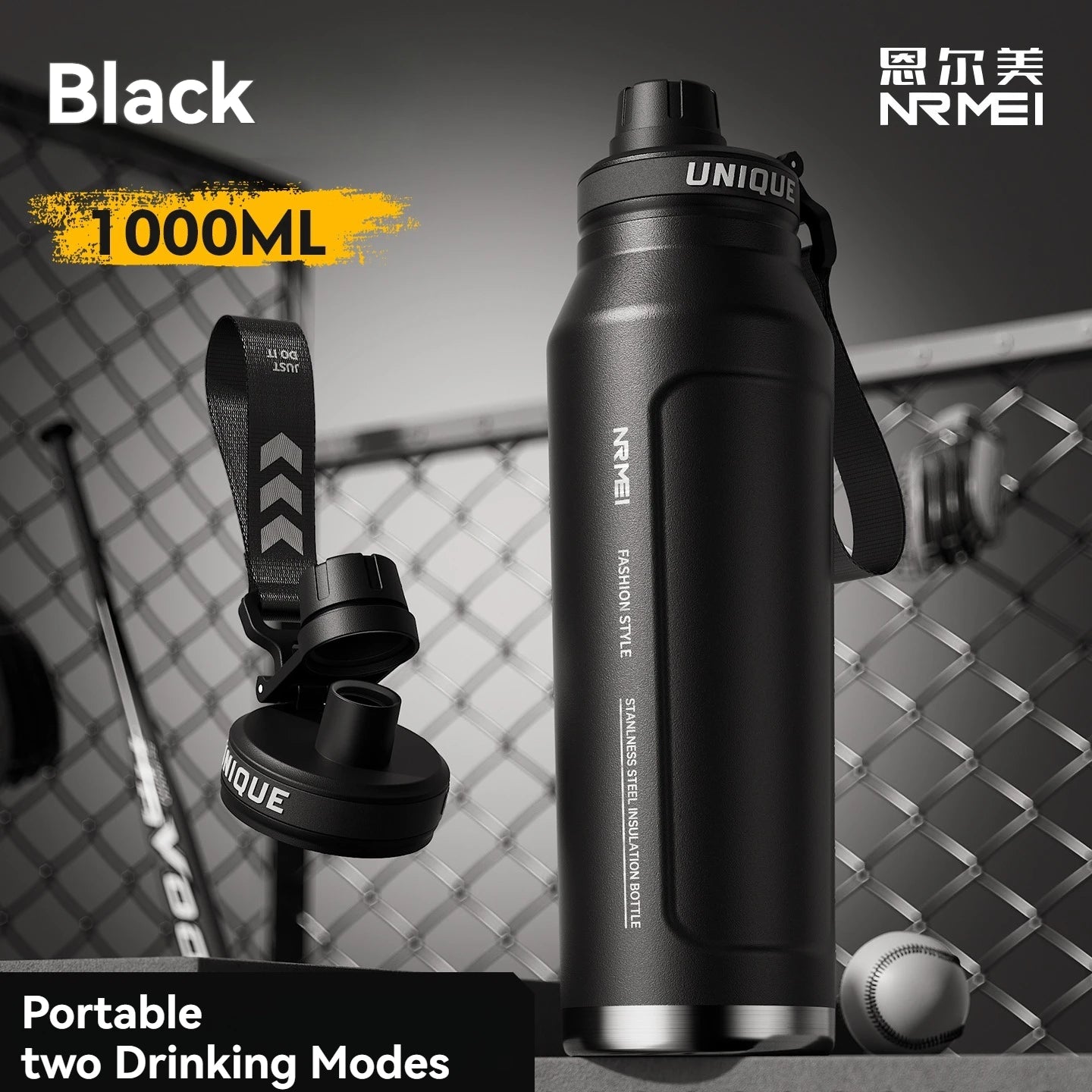 Insulated Water Bottle with Handle – Stainless Steel Vacuum Flask for Outdoor Sports