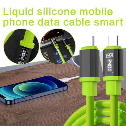 240W Fast Charging USB to Type-C, Type-C to Type-C Data Cable, For Huawei Xiaomi Samsung OPPO VIVO(No digital display)