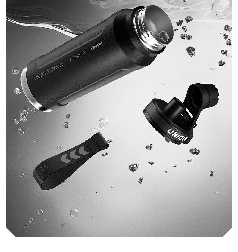 Insulated Water Bottle with Handle – Stainless Steel Vacuum Flask for Outdoor Sports