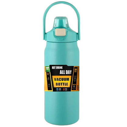 Stainless Steel Insulated Water Bottle with Straw – Vacuum Flask for Hot & Cold Drinks