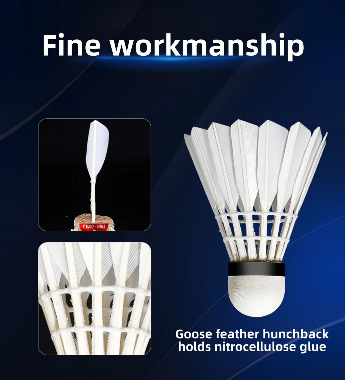 KUMPOO F9 Goose Feather Shuttlecock – Pro Badminton Shuttlecocks for Competition & Training