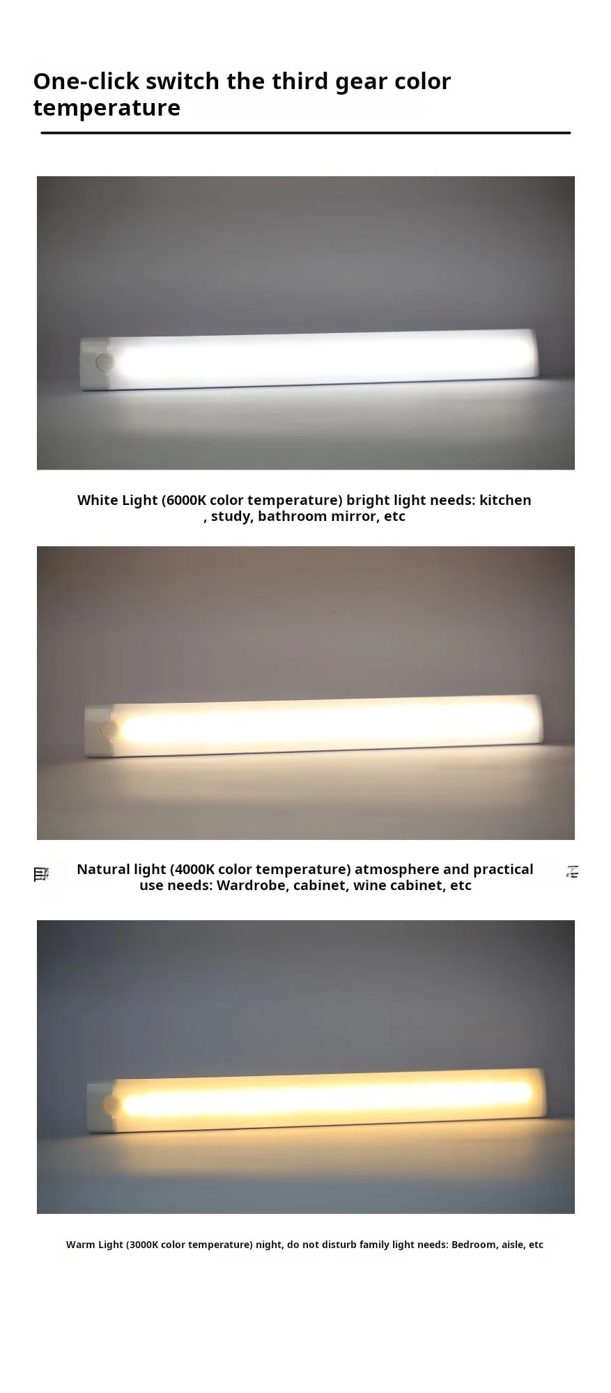 Wireless LED Motion Sensor Cabinet Light - Rechargeable