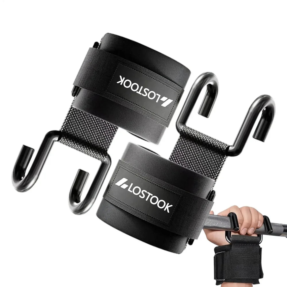 Weightlifting Wrist Straps - Pull-Up Assist Hooks (2 Pack)
