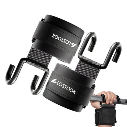 Weightlifting Wrist Straps - Pull-Up Assist Hooks (2 Pack)