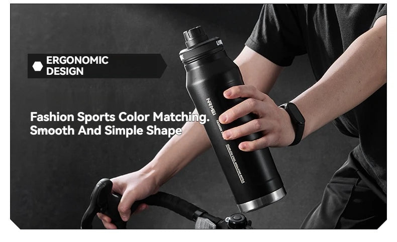 Insulated Water Bottle with Handle – Stainless Steel Vacuum Flask for Outdoor Sports