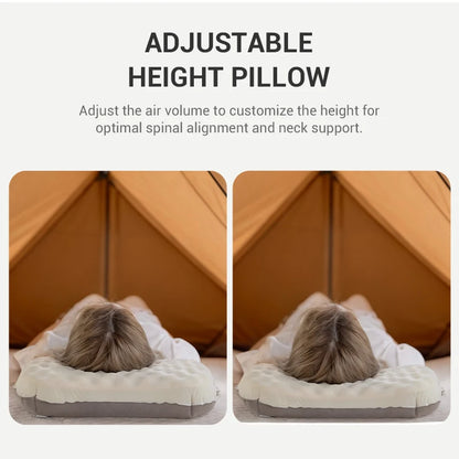 Camping Inflatable Pillow - Portable Compressible Travel Pillow for Neck Support