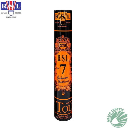 RSL badminton shuttlecock packaging on a white background