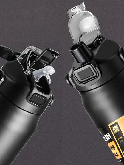 Stainless Steel Insulated Water Bottle with Straw – Vacuum Flask for Hot & Cold Drinks
