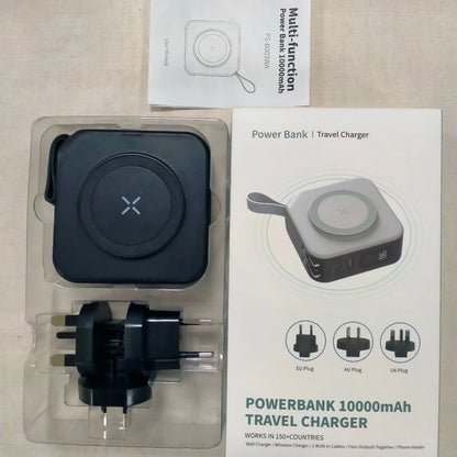 Black charge with travel adapters set