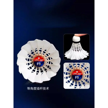 KUMPOO F9 Goose Feather Shuttlecock – Pro Badminton Shuttlecocks for Competition & Training