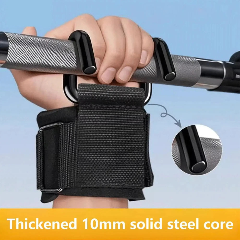 Weightlifting Wrist Straps - Pull-Up Assist Hooks (2 Pack)