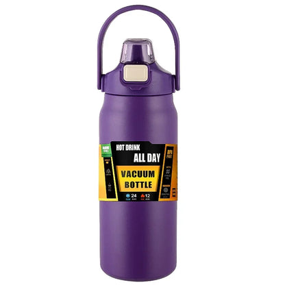 Stainless Steel Insulated Water Bottle with Straw – Vacuum Flask for Hot & Cold Drinks