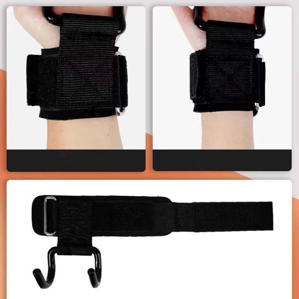 Weightlifting Wrist Straps - Pull-Up Assist Hooks (2 Pack)
