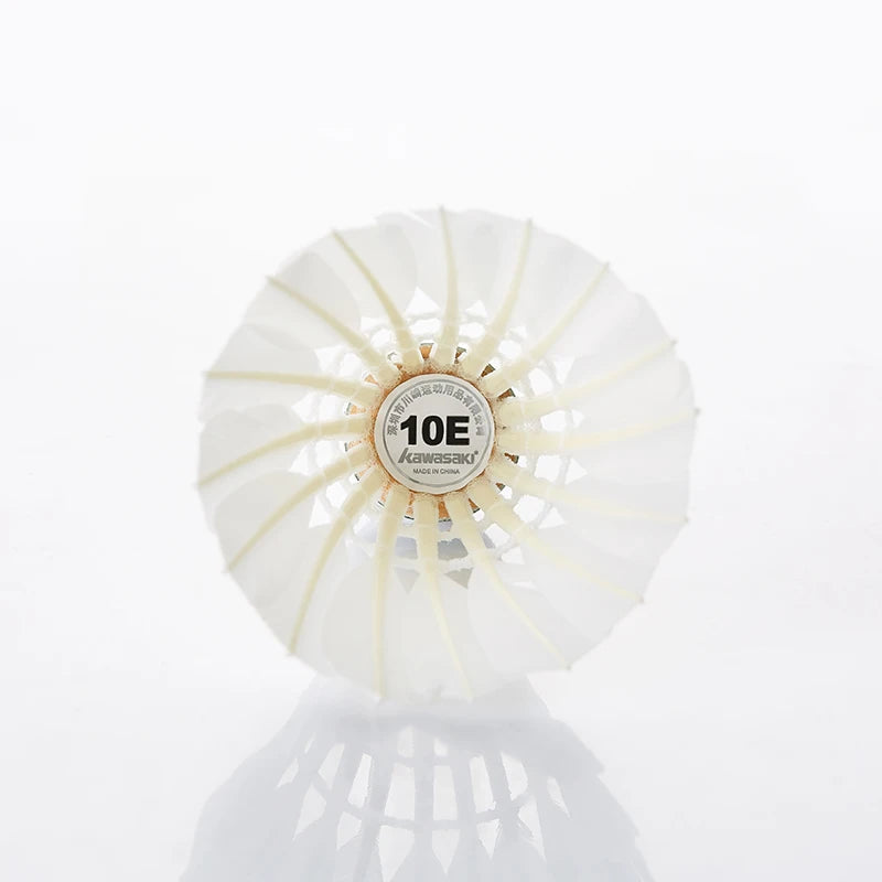 Kawasaki King Series 8E/10E Club & Training Badminton Shuttlecocks – Goose Feather, Speed 76/77