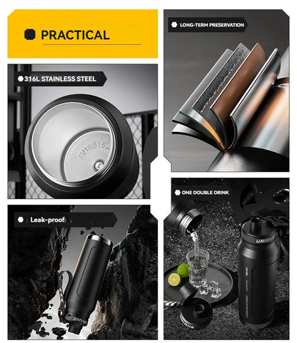 Insulated Water Bottle with Handle – Stainless Steel Vacuum Flask for Outdoor Sports