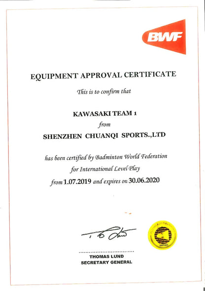 Kawasaki Team 1 Badminton Shuttlecocks – BWF Approved Goose Feather, Speed 77
